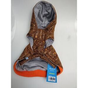 Wageton Dog Puffer Jacket – Orange Hooded Coat – Size M – Autumn/Winter Petwear